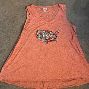 LuLaRoe Burnt Orange V-Neck Top (Kristina tank)